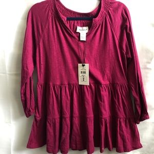 For The Republic Shirt Burgundy Long Sleeve  NWT